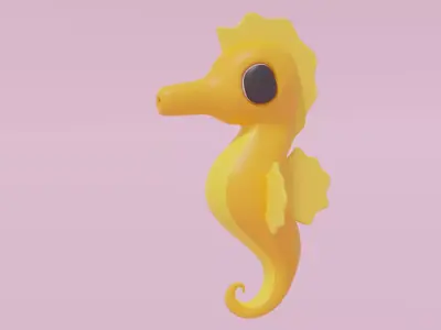 Cartoon Seahorse 3D model