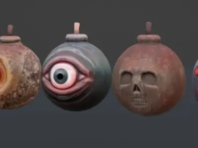 Pack Bomb 2 Low-poly 3D model