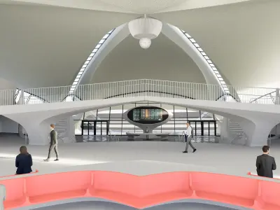 3D TWA Flight Center in 90s 3D model