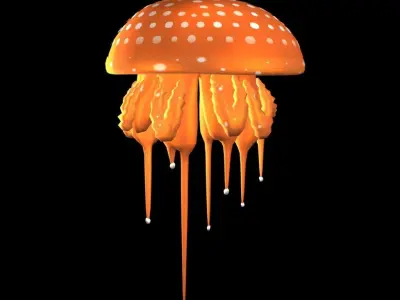 3D Cartoon Jellyfish  Low-poly 3D model