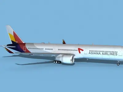 Boeing 767-400 Asiana 3D model