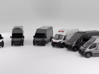 Van Vehicle Pack Game Ready With and Without Interior Low-poly 3D model