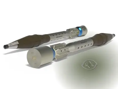 73mm OG-9M Projected Grenade Shell Projectile 3D model