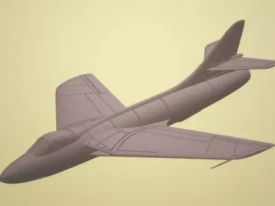 HAWKER HUNTER F1 AND F2 1-72 SCALE HIGHLY DETAILED MODEL 3D print model