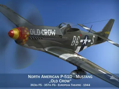 North American P-51D Mustang - Old Crow 3D model
