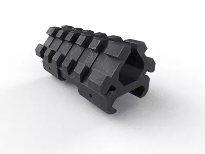 Rail Double M02 Low-poly 3D model