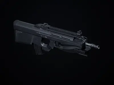 FN F2000 PBR Low-poly 3D model