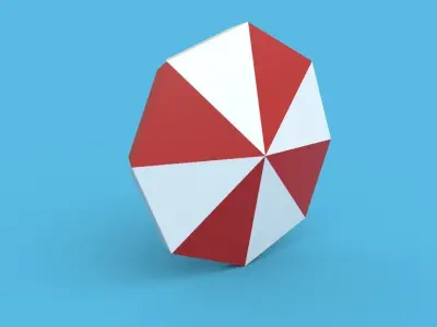 Umbrella Low-poly 3D model buy