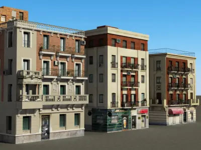 Building Collection 53-56 Low-poly 3D model