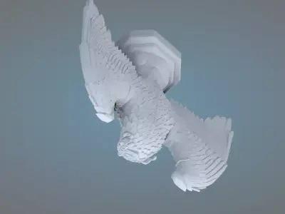 High-Detail Hard Surface Eagle Sculpture PM-51 3D print model