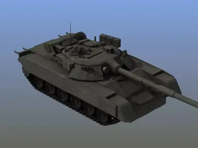 T80 Tank Low-poly 3D model