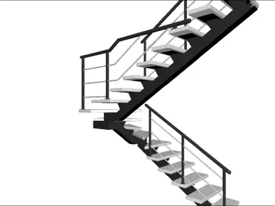 Modern metal stairs  Free 3D model