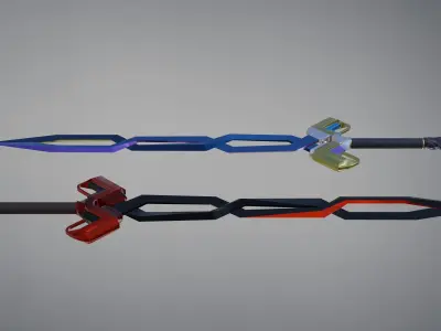 Wattled sword Low-poly 3D model