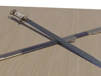 Tang Dao Chinese Sword Low-poly 3D model