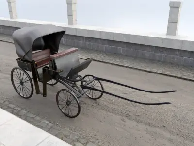 Historic Victorian Carriage Low-poly 3D model