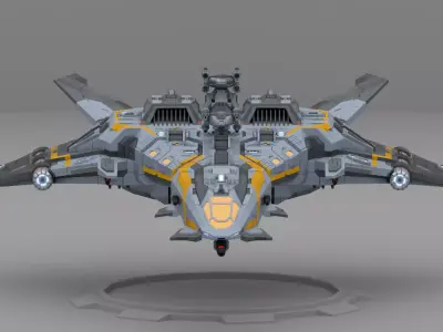 Anca Lowpoly Animated Gunship Low-poly 3D model