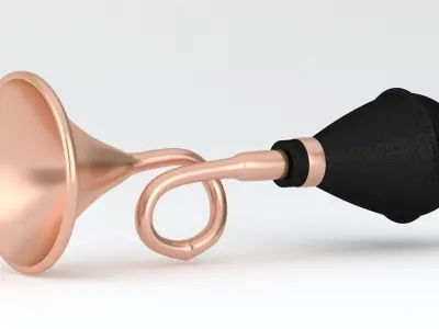 Vintage Vehicle Horn Copper 01 3D model