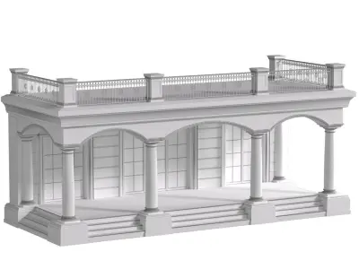 Classic Porch Entrance to the house  3D model