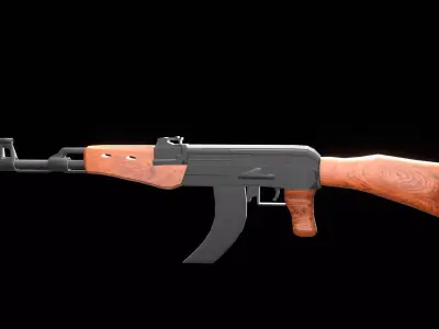 High Quality AK47 3D Model for Games Animations Visual Effects Low-poly 3D model
