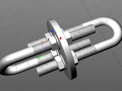 C4D dog bone chain tensioner 3D model