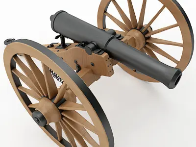 Napoleon Model 1841 6 pounder Field Gun 3D model