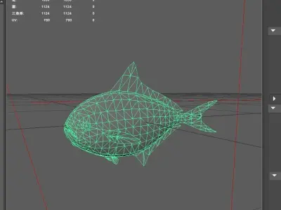 Pomfret Low-poly 3D model