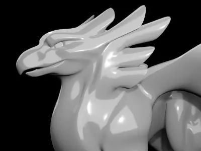 Lowpoly Gryphon dragonfly Low-poly 3D model