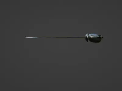 Shiny Silver Pirate Cutlass 3D model