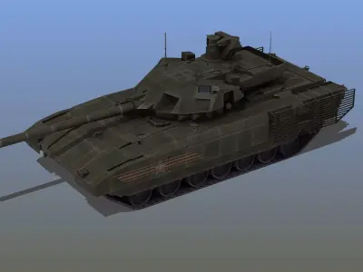 T-14 Tank Russian Army Low-poly 3D model