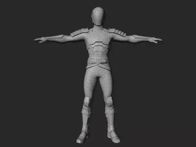 Cyberpunk Samurai Low-poly 3D model