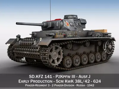 PzKpfw III - Ausf J - 624 3D model