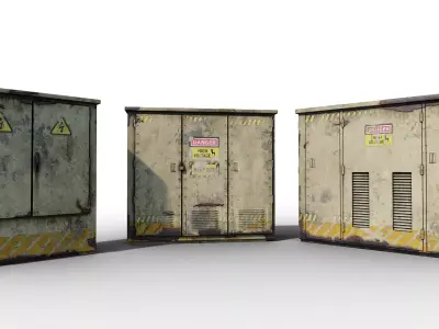 Electrical Boxes Low-poly 3D model