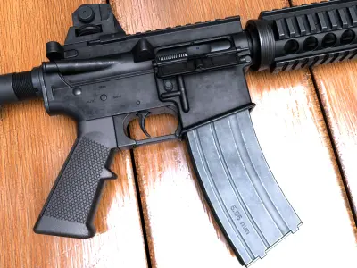 M4A1 rifle Low-poly 3D model