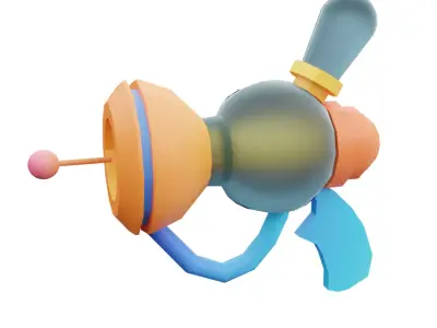 Cartoon Gun Model Low-poly 3D model