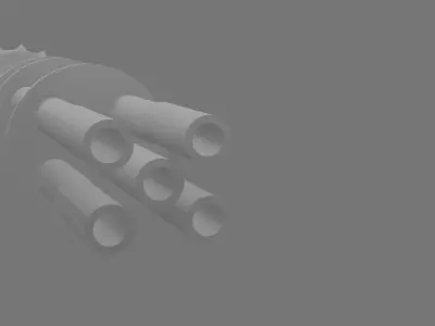 machine gun front firing pipe part for blender 3D model