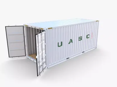 20ft Shipping Container UASC v2 3D model
