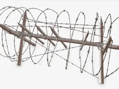 Barbed Wire Obstacle 3D model