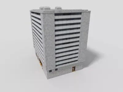 low poly office building Low-poly 3D model