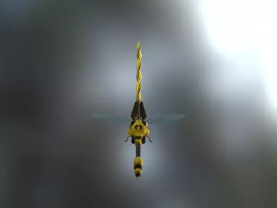 Wasp Themed Rapier Low-poly 3D model