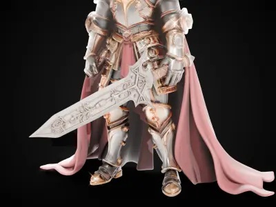 Stylized Sword - Crusader Blade Kings Judgment - Game Ready 3D model