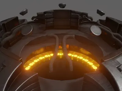 Modular Sci-fi Saucer Free low-poly 3D model