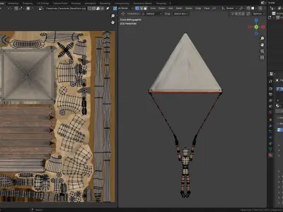 Da Vinci Inventions - Parachute Low-poly 3D model