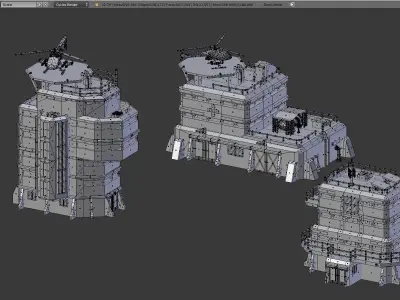 Sci-Fi building Low-Poly Free low-poly 3D model