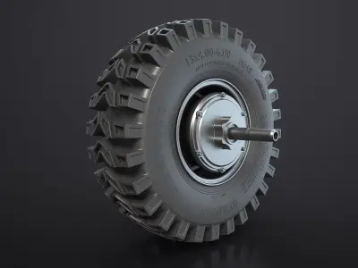 Off-Road Electric-Motor Wheel 3D model