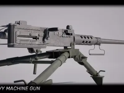 M2 Browning Heavy Machine Gun Low-poly 3D model