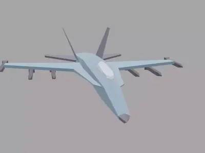 F-18 Fighter Jet Low-poly 3D model