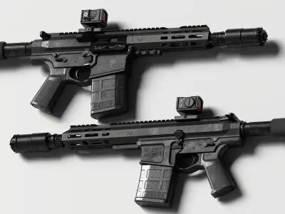 AR LR 308 V2 Low-poly 3D model