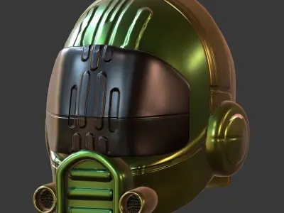 Gas mask helmet 3d model scifi Low-poly  Low-poly 3D model 557