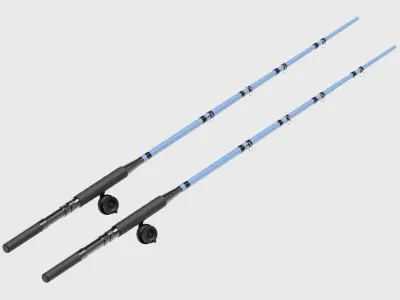 Fishing rod 3d model Low-poly 3D model