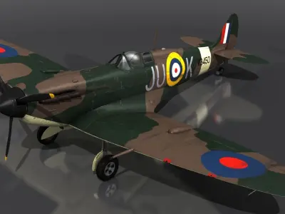 SPITFIRE MK VB 111st Squadron Low-poly 3D model